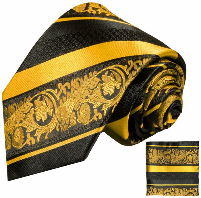 gold and black silk tie set paul malone red line 16