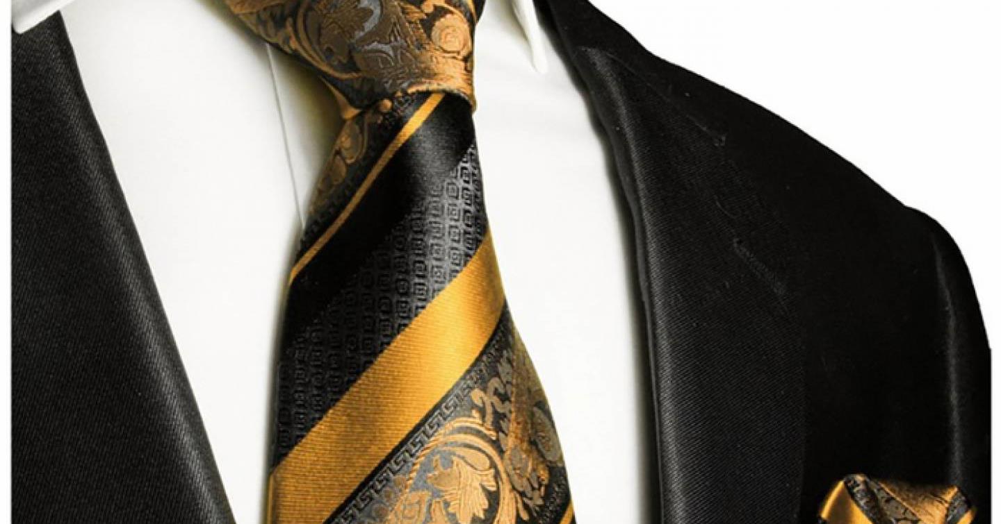 Fekete - arany, selyem nyakkendő